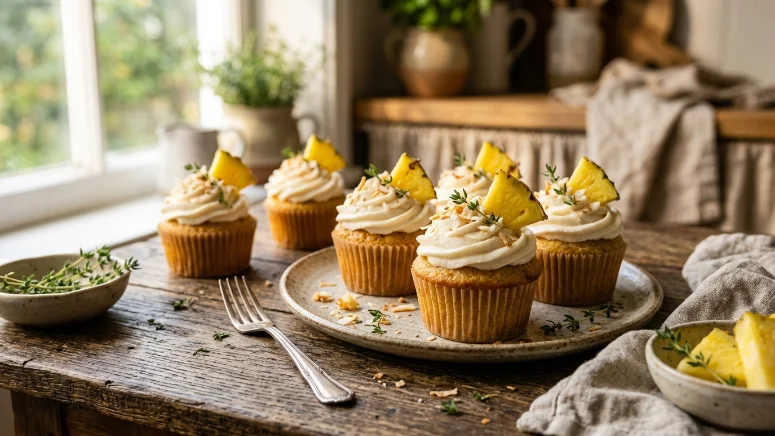 Pineapple cupcakes with coconut butter recipe