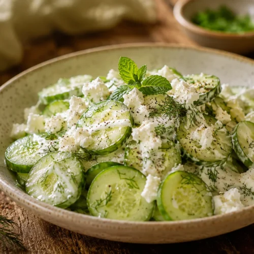 Salade concombre fromage frais recipe