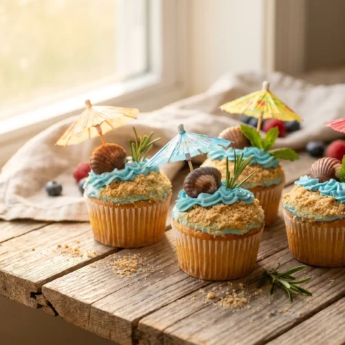 Summer Themed Beach Cupcakes recipe
