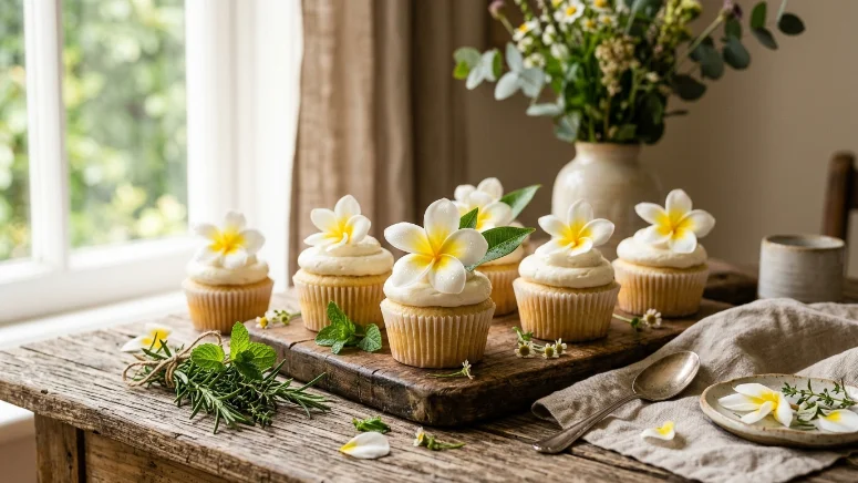 White Plumeria Cupcakes recipe