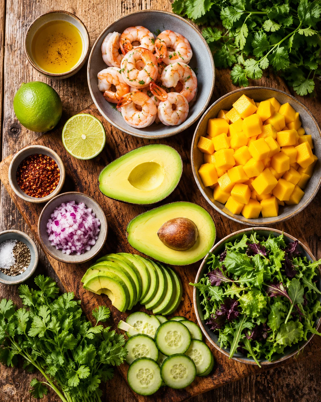 Salade Avocat Crevettes & Mangue ingredients