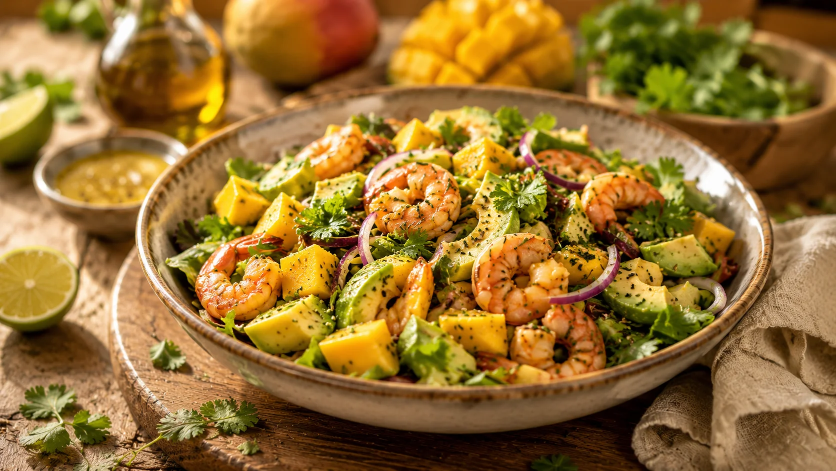 Salade Avocat Crevettes & Mangue recipe