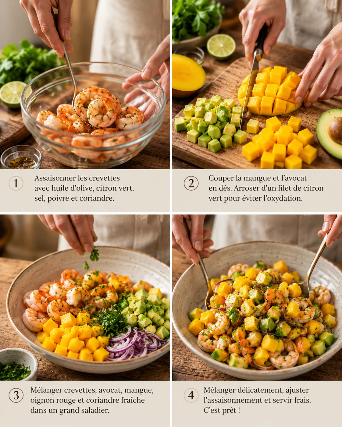 Salade Avocat Crevettes & Mangue step by step