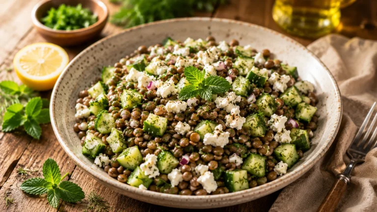 Salade Lentilles Concombre & Feta recipe