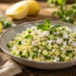 Salade Orzo Concombre Feta & Menthe recipe