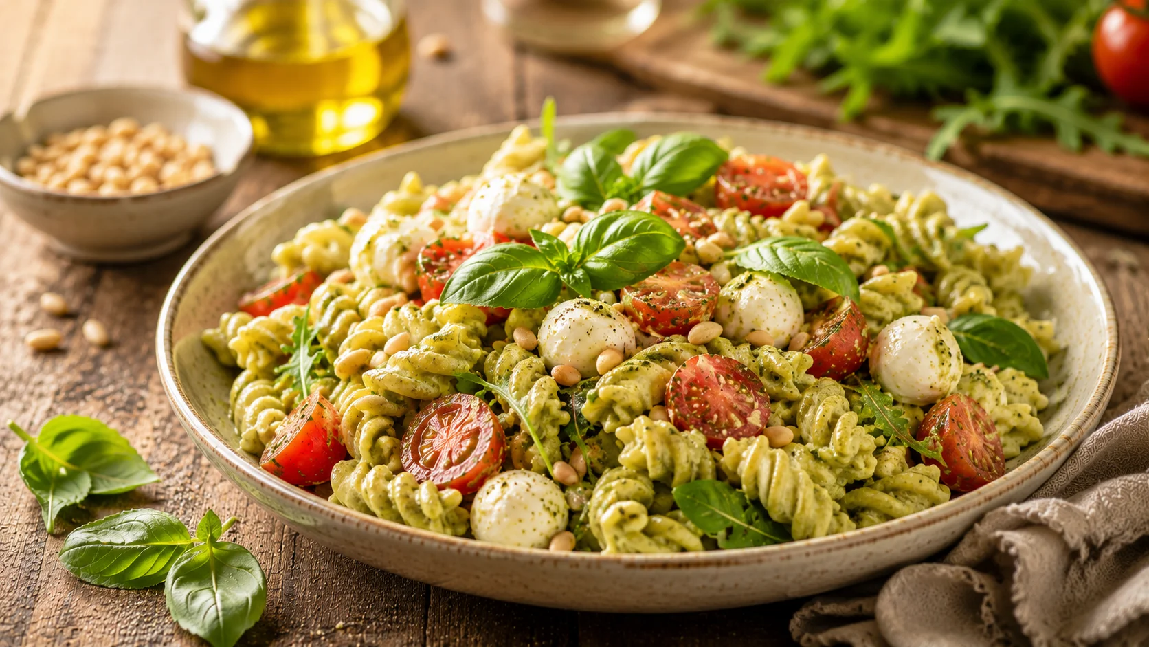 🥗 Salade Pâtes Crémeuses au Pesto recipe