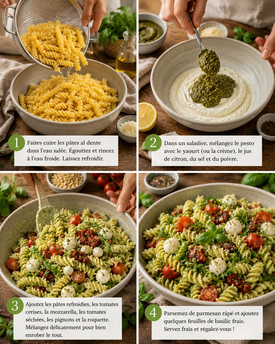 🥗 Salade P&acirc;tes Cr&eacute;meuses au Pesto step by step