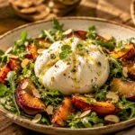 Salade Burrata Prunes R&ocirc;ties & Amandes recipe