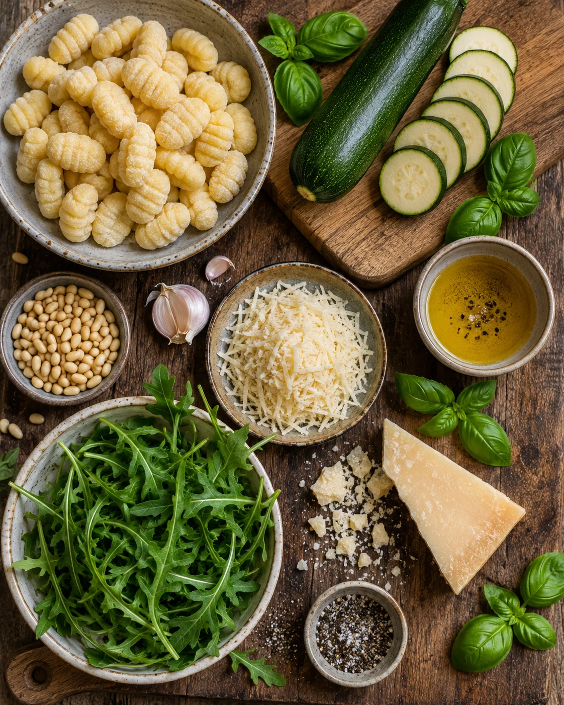 Salade Gnocchis Grillés Courgettes & Parmesan ingredients