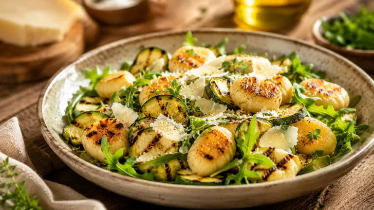 Salade Gnocchis Grillés Courgettes & Parmesan recipe